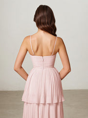 A-Line V-Neck Floor-Length Chiffon Evening Dress