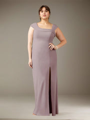 Sheath/Column Asymmetrical Floor-Length Satin Mother of the Bride Dress