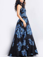 Off-Shoulder Printed Temperament Elegant Women's Dress