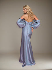 A-Line/Princess V-Neck Floor-Length Evening Dress with Ruffles