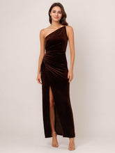 Trumpet/Mermaid Asymmetrical Floor-Length Velvet Evening Dress