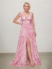 TIE STRAP A-LINE FLORAL PRINTED SKIRT