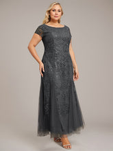 Trumpet/Mermaid Scoop Ankle-Length Lace Tulle Mother of the Bride Dress With Sequins Beading