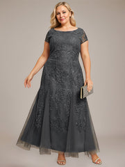 Trumpet/Mermaid Scoop Ankle-Length Lace Tulle Mother of the Bride Dress With Sequins Beading