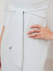 A-Line V-Neck Floor-Length Satin Evening Dress