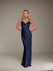Sheath/Column V-Neck Spaghetti Straps Sleeveless Floor-Length Dress