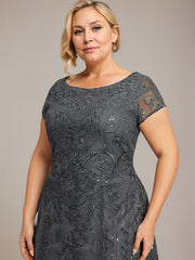 Trumpet/Mermaid Scoop Ankle-Length Lace Tulle Mother of the Bride Dress With Sequins Beading