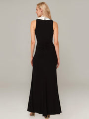 A-line V-Neck Floor-Length Satin Evening Dress