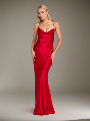 Sheath/Column V-Neck Sleeveless Floor-Length Evening Dress