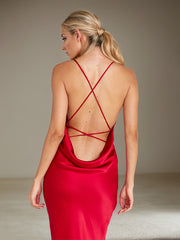 Sheath/Column V-Neck Sleeveless Floor-Length Evening Dress