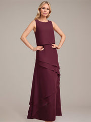 Sheath/Column Scoop Floor-Length Chiffon Mother of the Bride Dress