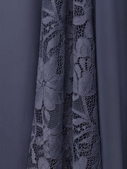 A-line V-Neck Asymmetrical Lace Chiffon Cocktail Dress With Pleated