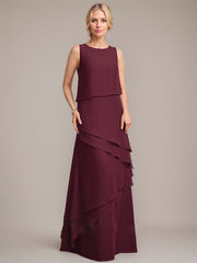Sheath/Column Scoop Floor-Length Chiffon Mother of the Bride Dress