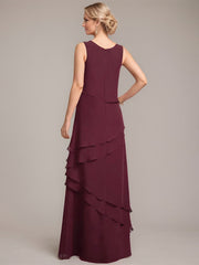 Sheath/Column Scoop Floor-Length Chiffon Mother of the Bride Dress