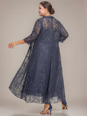 A-line V-Neck Tea-Length Chiffon Mother of the Bride Dress