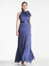 A-line Scoop Full-Length Chiffon Evening Dress