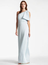 A-Line Asymmetrical Full-Length Satin Evening Dress