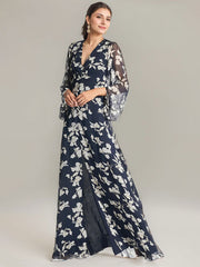 A-Line Scoop Full-Length Evening Dress