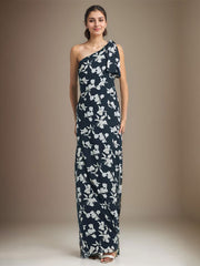 A-Line Asymmetrical Full-Length Chiffon Evening Dress