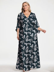 A-Line Scoop Full-Length Evening Dress