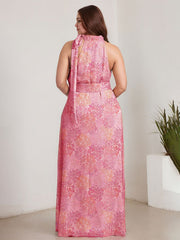 A-Line Scoop Full-Length Chiffon Evening Dress