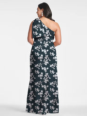 A-Line Asymmetrical Full-Length Chiffon Evening Dress