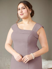 Sheath/Column Asymmetrical Floor-Length Satin Mother of the Bride Dress