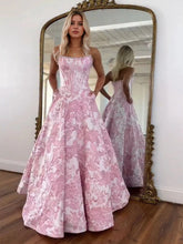 Pink Floral Prom Dresses for Teens Strapless Beads Evening Party Dress