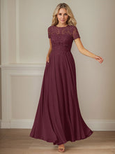 A-Line Boat-neck Sequins Chiffon Mother of the Bride Dress