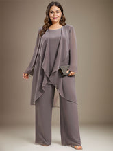 Pantsuit Separates Scoop Floor-Length Chiffon Mother of the Bride Dress