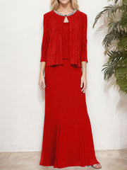 Metallic Mock Two-Piece Gown with Jacket