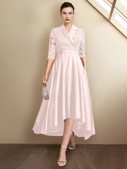Sheath/Column V-Neck Tea-Length Mother of the Bride Dresses