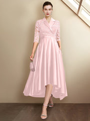 Sheath/Column V-Neck Tea-Length Mother of the Bride Dresses