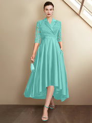 Sheath/Column V-Neck Tea-Length Mother of the Bride Dresses