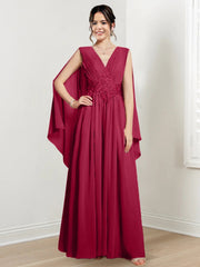 A-Line/Princess V-Neck Floor-Length Mother of the Bride Dresses