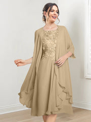 A-Line/Princess Scoop Knee-Length Mother of the Bride Dresses