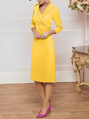Sheath/Column V-Neck Knee-Length Mother of the Bride Dresses