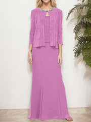 Metallic Mock Two-Piece Gown with Jacket