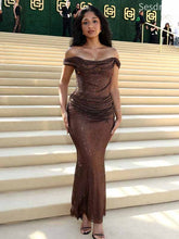 Off the Shoulder Strapless Mermaid Long Evening Dress,Prom Dress