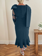 Trumpet/Mermaid Elastic Satin(Slight Stretch) Mother Of The Bride Dresses With Bow(s)/Lace