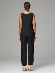 3 Pieces Chiffon Elegant Mother Of The Bride Dress Pants Suits