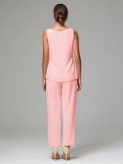 3 Pieces Chiffon Elegant Mother Of The Bride Dress Pants Suits
