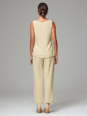 3 Pieces Chiffon Elegant Mother Of The Bride Dress Pants Suits
