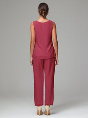 3 Pieces Chiffon Elegant Mother Of The Bride Dress Pants Suits
