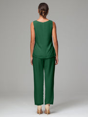 3 Pieces Chiffon Elegant Mother Of The Bride Dress Pants Suits