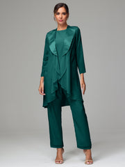 3 Pieces Chiffon Elegant Mother Of The Bride Dress Pants Suits