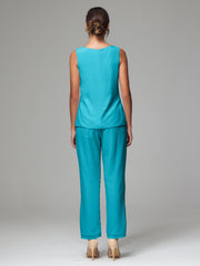 3 Pieces Chiffon Fancy Mother Of The Bride Dress Pants Suits