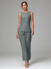 3 Pieces Chiffon Fancy Mother Of The Bride Dress Pants Suits