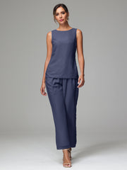 3 Pieces Chiffon Fancy Mother Of The Bride Dress Pants Suits