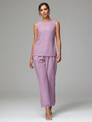 3 Pieces Chiffon Fancy Mother Of The Bride Dress Pants Suits